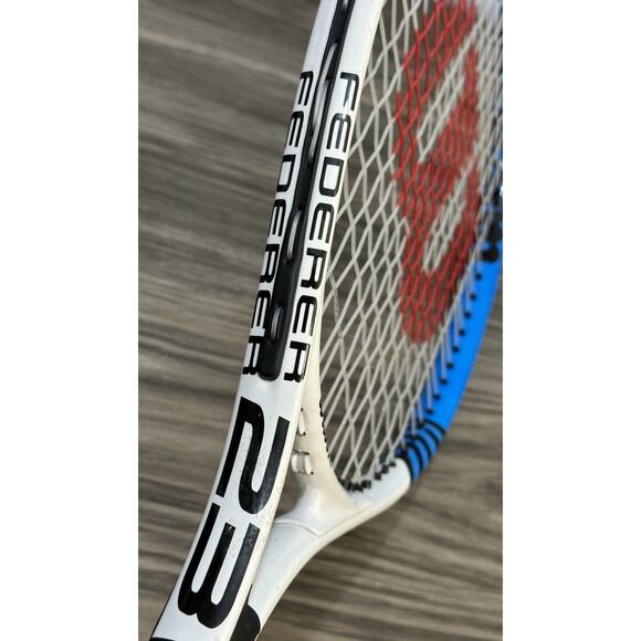 Wilson Federer 23 Edition Tennis Raquet 3 5/8 Black Blue White - Picture 7 of 10